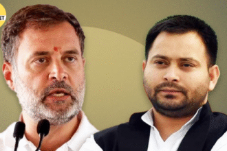 Rahul Gandhis photo missing from Bihar press conference