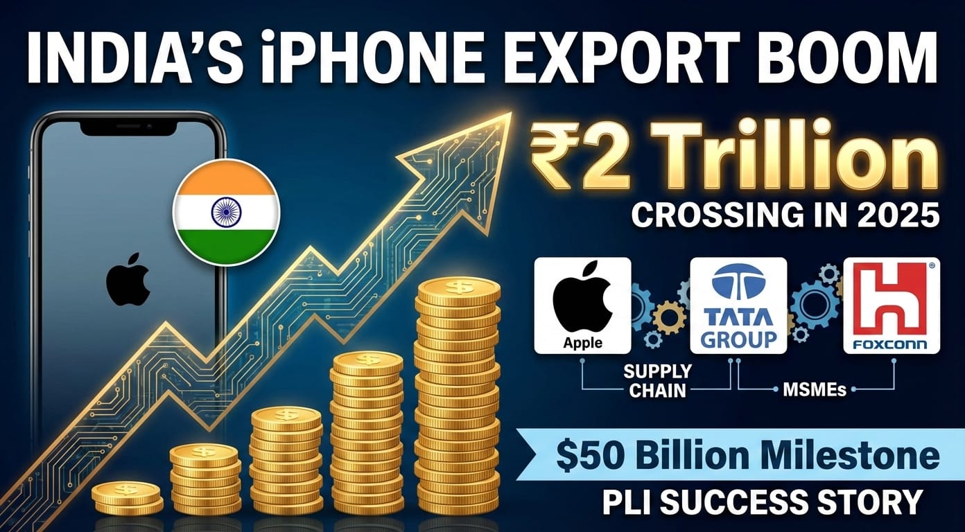 How Apple's PLI success story built a massive supply chain with Tata, Foxconn, and MSMEs driving $50 billion milestone.
