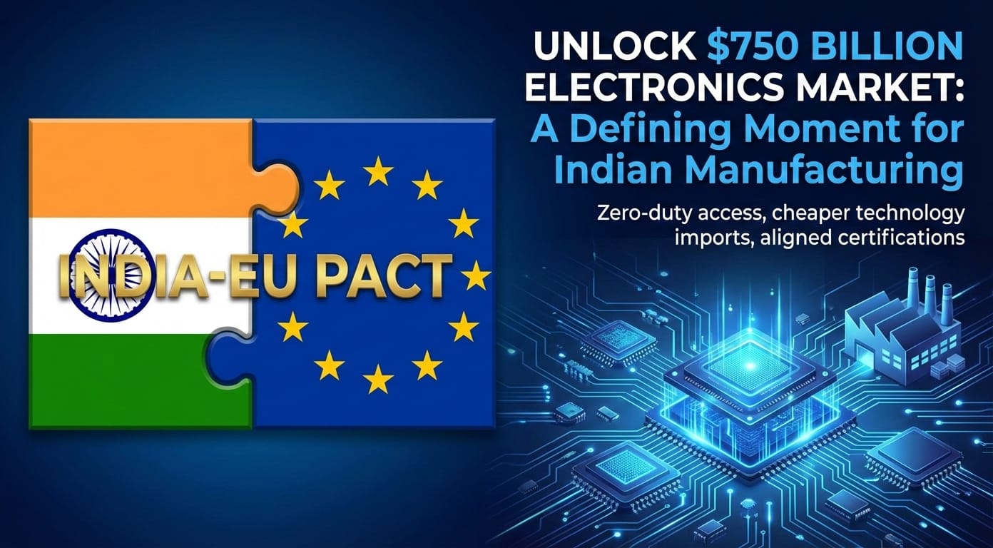 Zero-duty access, cheaper technology imports, and aligned certifications position India for a landmark expansion in electronics and semiconductor exports