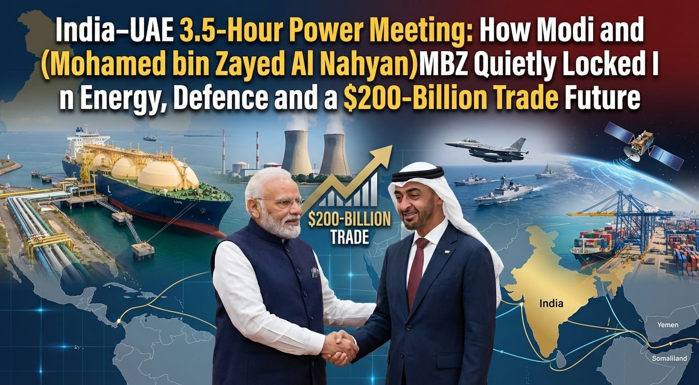 How Modi and Mohamed bin Zayed Al Nahyan (MBZ) used a brief Delhi huddle to lock in gas, nuclear, tech and trade corridors amid Yemen’s war and Somaliland’s port churn.