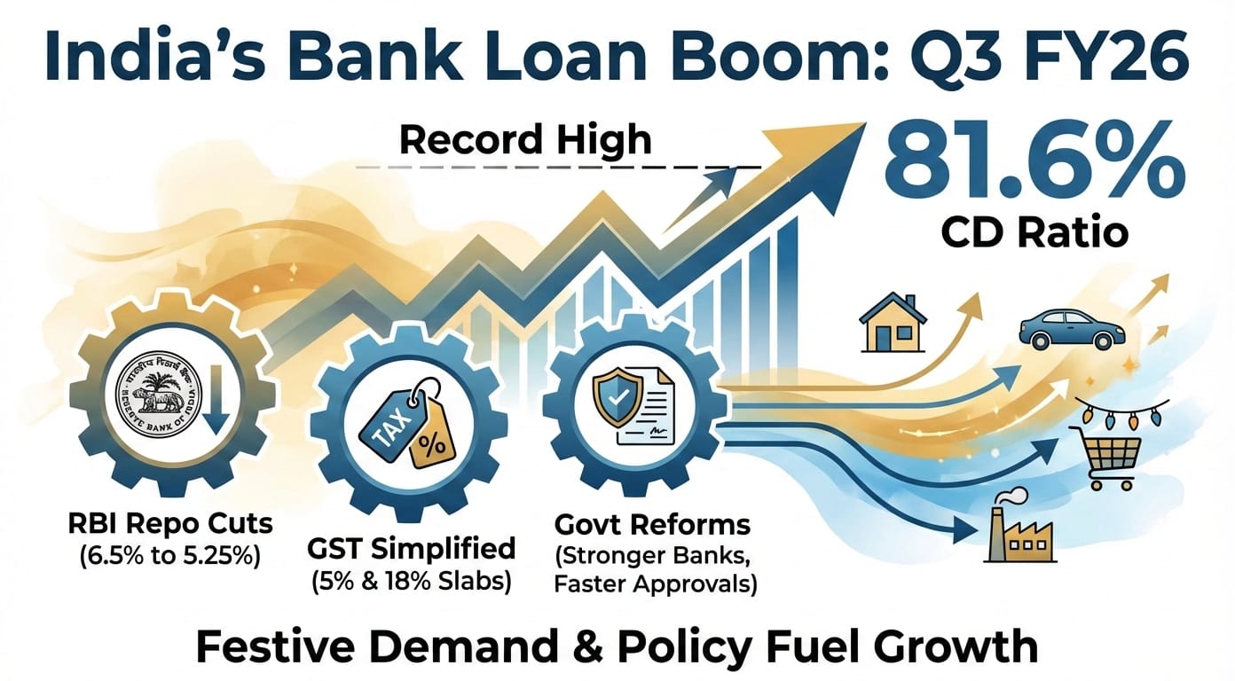 Festive demand and smart policy moves pushed bank loans to new heights, with credit-deposit ratio hitting a record 81.6%.