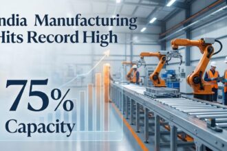 India’s manufacturing activity touched a record high in Q3 FY26, with 91% of firms reporting higher or unchanged production, capacity utilisation near 75%.
