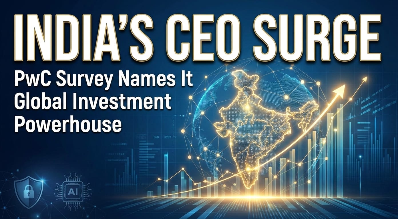 PwC’s 29th Global CEO Survey, released during Davos 2026, shows 13% of global CEOs planning overseas investments now rank India among their top three destinations.