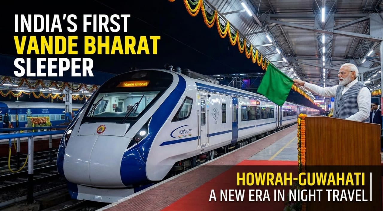 Prime Minister Narendra Modi flags off India’s first Vande Bharat Sleeper Train between Howrah and Guwahati from Malda Town.
