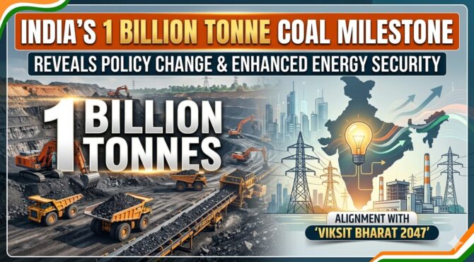 India achieves 1 billion tonne coal production for the second year in a row, highlighting policy reforms, improved execution, and energy self-reliance.