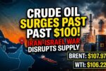 Global oil prices breach $100 per barrel for the first time in over three years as the Iran war disrupts production.