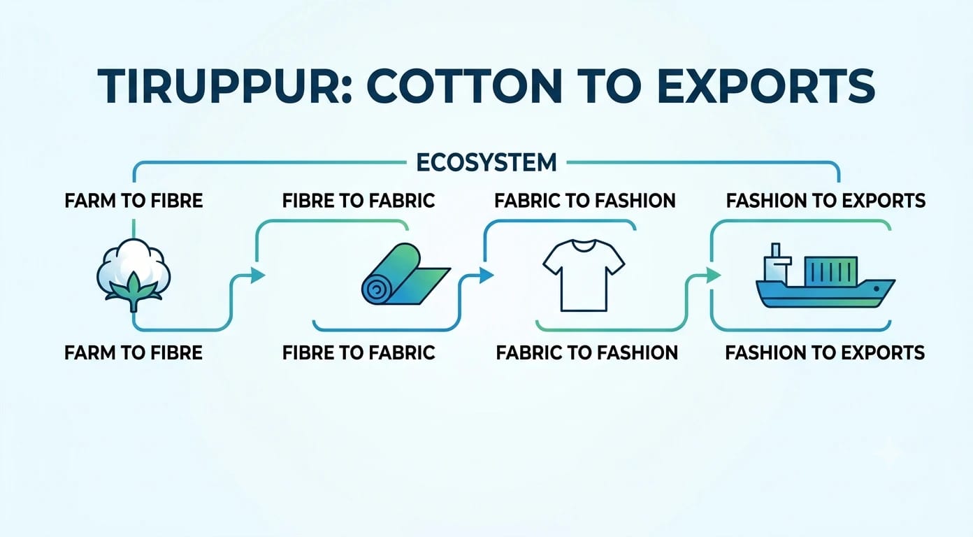 Tiruppur’s export rise shows how industrial policy can build a working ecosystem.