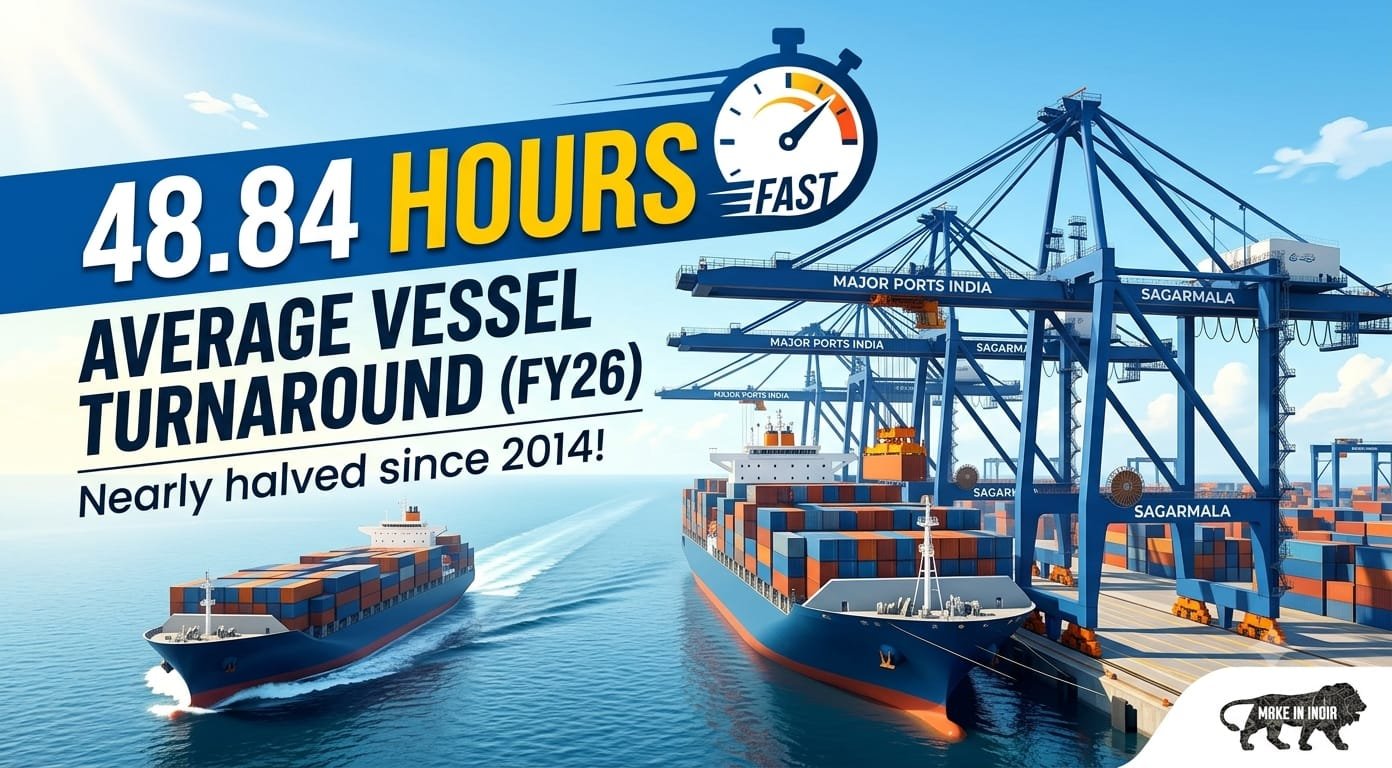 From 96 hours in 2014 to under two days in 2026, smarter infrastructure and digital systems help ships load and leave quicker, pushing cargo volumes to record levels